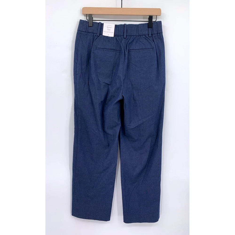 Talbots Pants Womens 4 Blue Bristol High Waist Straight Leg Ankle NEW